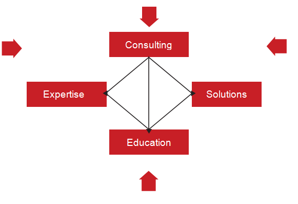 Devoteam experience on consultancy, expertise, education, education, and solutions.  